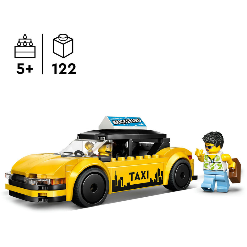 Afbeelding laden in galerijviewer, Lego ® city gele taxi - modelautobouwset met 2 minifiguren - klassieke speelgoedtaxi - 60487
