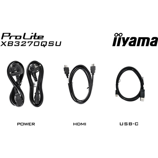 Iiyama prolite xb3270qsu-b1 31.5 monitor (zwart, hdmi, displayport, 3x usb-a, usb-b)