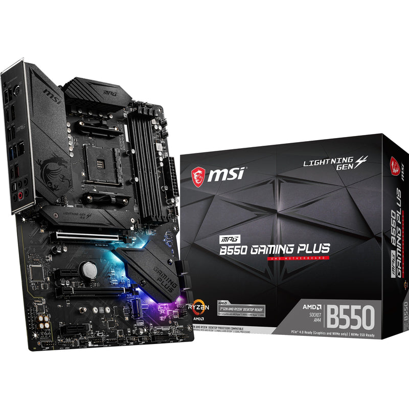 Afbeelding laden in galerijviewer, Msi mpg b550 gaming plus socket am4 moederbord (zwart, raid, gb-lan, sound, atx)
