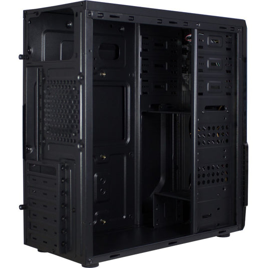 Inter-tech b-42 rgb midi tower behuizing (zwart | 3x usb-a | rgb | window)