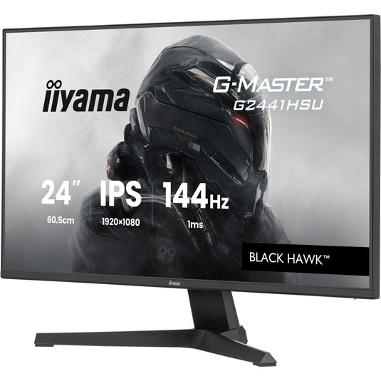 Iiyama g-master black hawk g2441hsu-b1 23.8 gaming monitor (zwart, hdmi, displayport, 2x usb-a, usb-b, 144 hz)