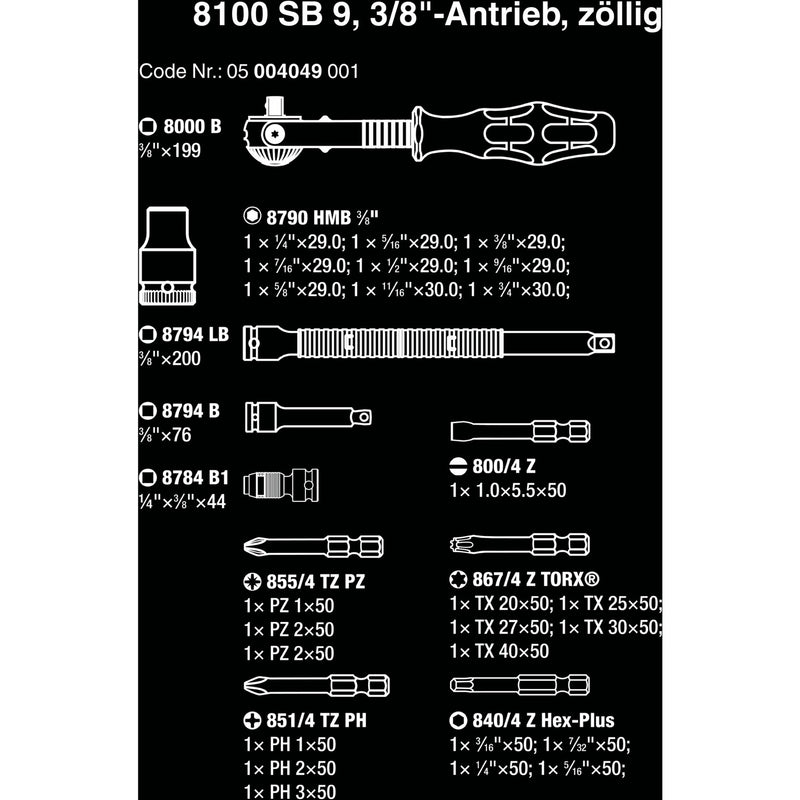 Afbeelding laden in galerijviewer, Wera 8100 sb 9 zyklop speed ratelset gereedschapsset (zwart groen, 29-delig, speedratel met draaibare kop)

