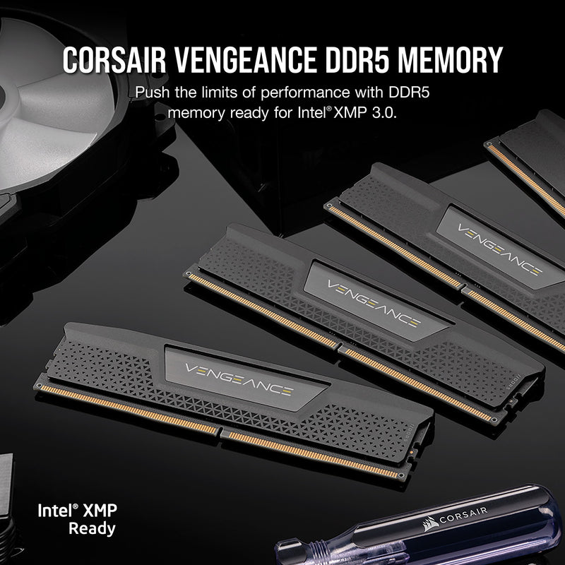 Afbeelding laden in galerijviewer, Corsair vengeance 32 gb ddr5-6000 (2x 16 gb) werkgeheugen (zwart, cmk32gx5m2b6000c30, xmp 3.0)
