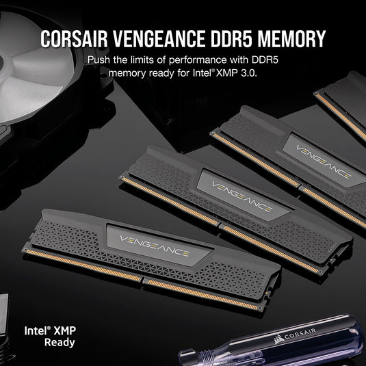 Corsair vengeance 32 gb ddr5-6000 (2x 16 gb) werkgeheugen (zwart, cmk32gx5m2b6000c30, xmp 3.0)