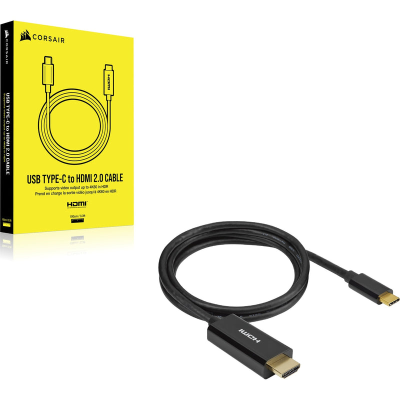 Afbeelding laden in galerijviewer, Corsair usb-c > hdmi kabel (zwart, 1 meter)
