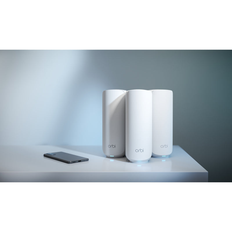 Afbeelding laden in galerijviewer, Netgear orbi 370 wifi mesh systeem, dual-band wifi 7-mesh systeem, 3 stuks mesh router (wit, 1x orbi wifi 7-router (rbe371), 2x orbi wifi 7-satellieten (rbe370))
