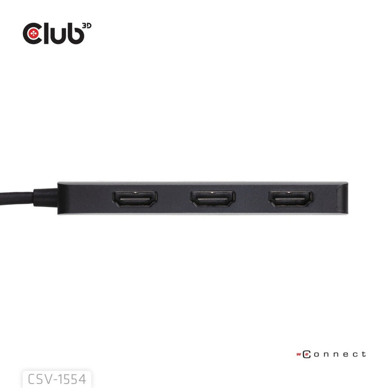 Afbeelding laden in galerijviewer, Club 3d usb-c naar 3x hdmi hub (zwart)
