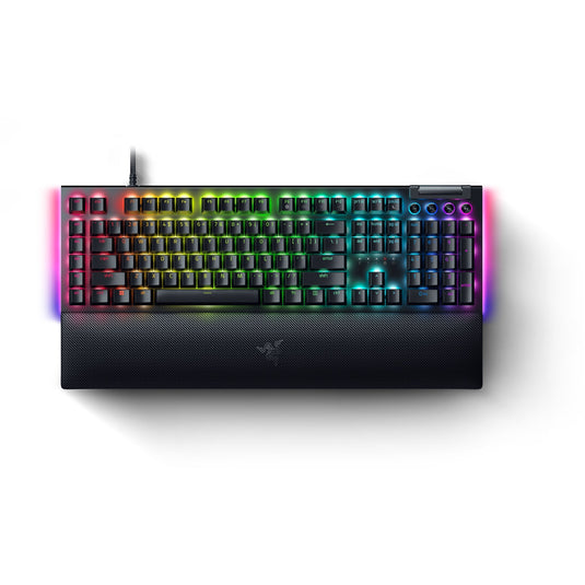 Razer blackwidow v4, gaming toetsenbord (zwart, us lay-out, yellow, rgb leds, doubleshot abs)