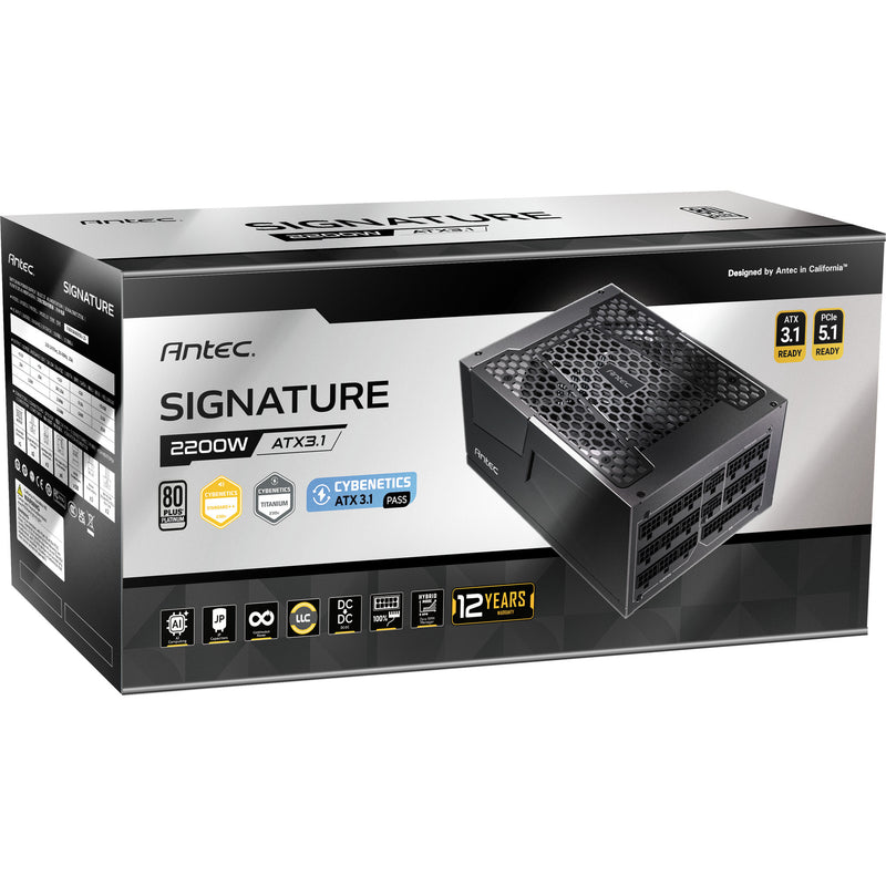 Afbeelding laden in galerijviewer, Antec signature 2200 platinum atx3.1 modulaire 2200 watt voeding (zwart, 2x 12v-2x6, 6x pcie)
