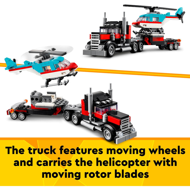 Afbeelding laden in galerijviewer, Lego creator 31146 truck met helikopter
