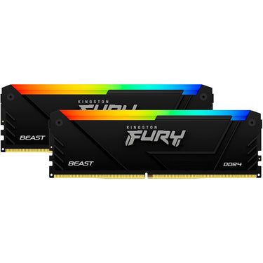 Kingston fury beast rgb 16 gb ddr4-3200 (2x 8 gb) werkgeheugen (zwart, kf432c16bb2ak2 16, xmp 2.0)
