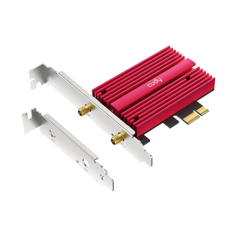 Afbeelding laden in galerijviewer, Cudy ax5400 wi-fi 6e bluetooth 5.3 pci-e wlan adapter (rood)
