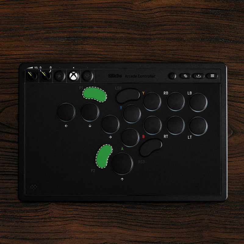 Afbeelding laden in galerijviewer, 8bitdo arcade controller for xbox (zwart, 2.4 ghz usb, xbox series x|s, xbox one, pc)
