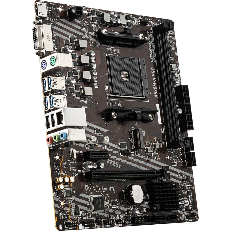Afbeelding laden in galerijviewer, Msi a520m-a pro socket am4 moederbord (zwart grijs, raid, gb-lan, sound, µatx)
