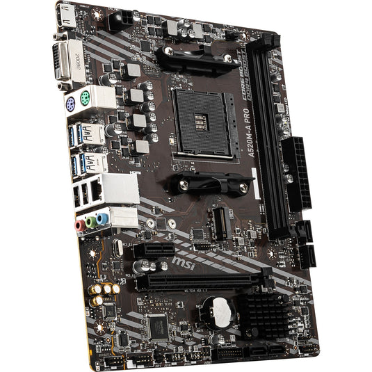 Msi a520m-a pro socket am4 moederbord (zwart grijs, raid, gb-lan, sound, µatx)