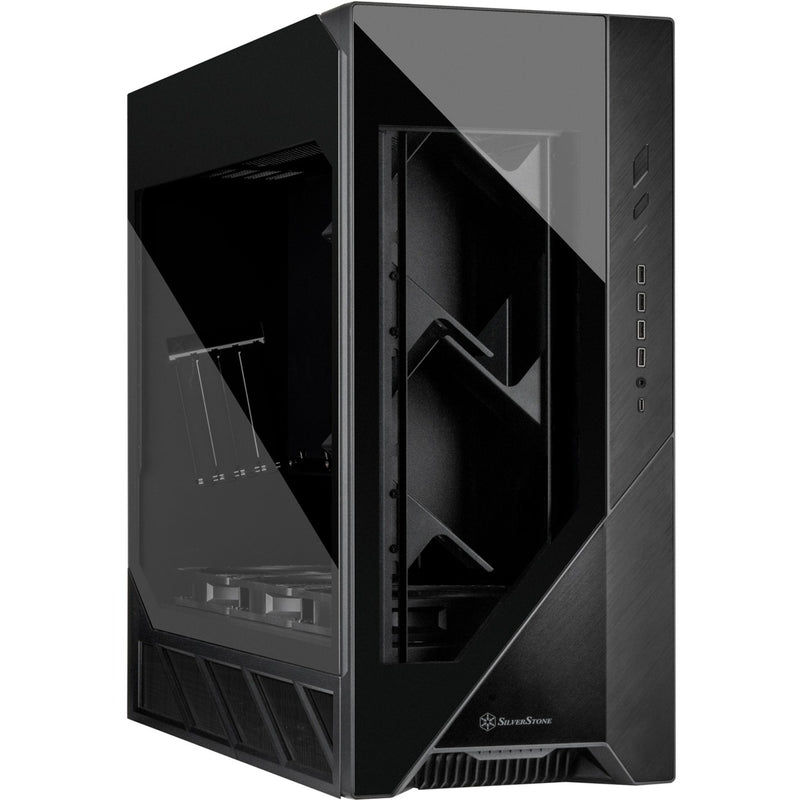 Afbeelding laden in galerijviewer, Silverstone alta f2 big tower behuizing (zwart | 4x usb-a | 1x usb-c | tempered glass)
