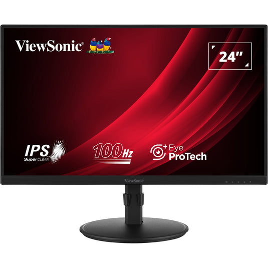 Viewsonic va2408-hdj ergonomische monitor 23.8 (zwart (mat), 1x hdmi, 1x display port, vga, 100 hz)