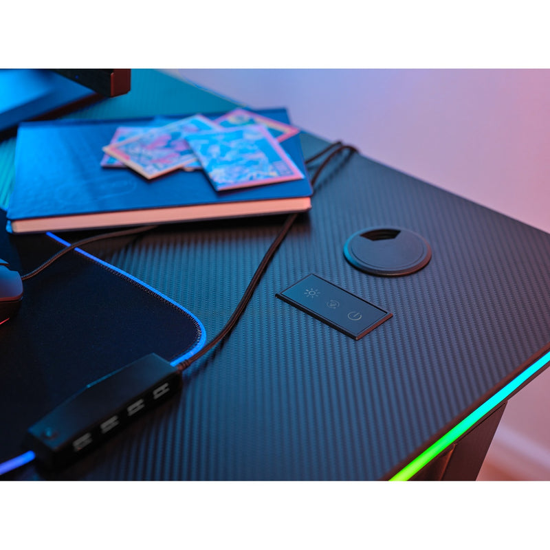 Afbeelding laden in galerijviewer, Trust gxt 709 luminus rgb-gamingbureau gaming desk (zwart)
