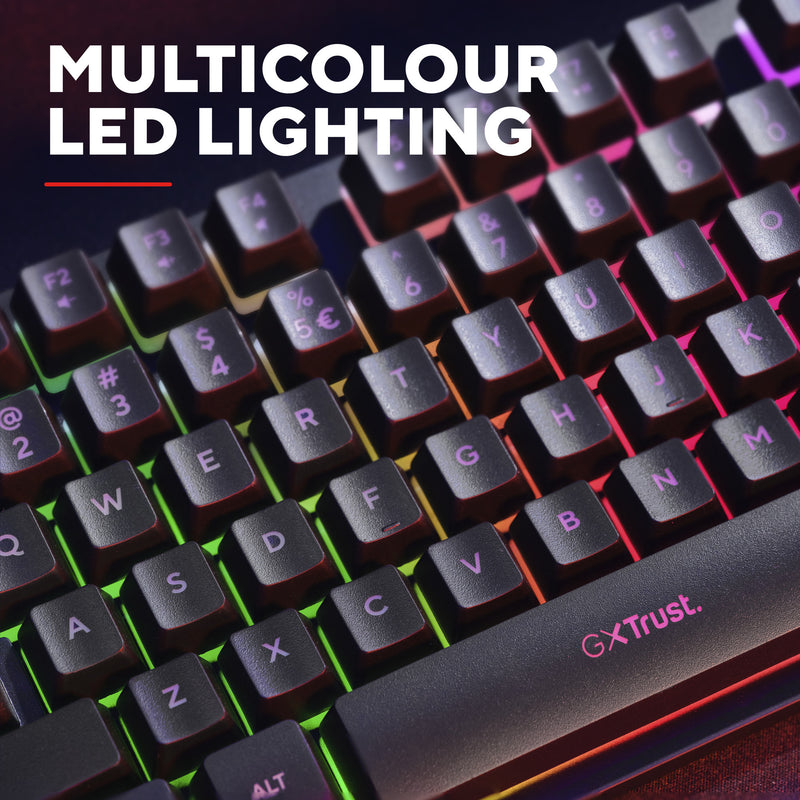 Afbeelding laden in galerijviewer, Trust gxt 833 thado toetsenbord met tkl-verlichting (zwart, us lay-out (qwerty), 80% (tkl), rgb)
