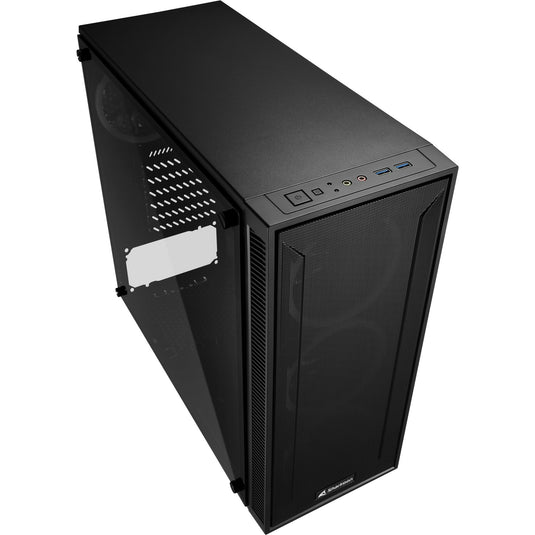 Sharkoon tg4m rgb midi tower behuizing (zwart | 2x usb-a | rgb | tempered glass)