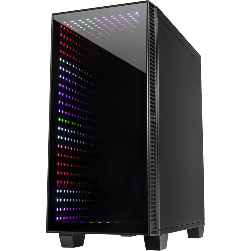 Afbeelding laden in galerijviewer, Inter-tech x-608 infinity micro midi tower behuizing (zwart | 1x usb-a | 1x usb-c | rgb | window)
