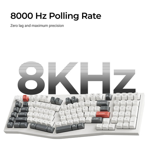 Keychron q13 ultra-p1 8k wireless custom mechanical keyboard (wit, us lay-out (qwerty), silk pom red, 96%, rgb, hot swap, 8k, 2.4 ghz | bluetooth 5.2 | usb-c)
