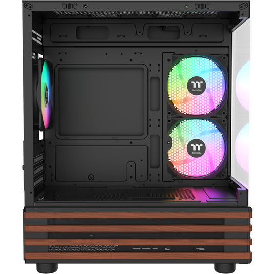 Thermaltake view 170 ws argb mini tower behuizing (zwart houtkleur | 2x usb-a | rgb | window)