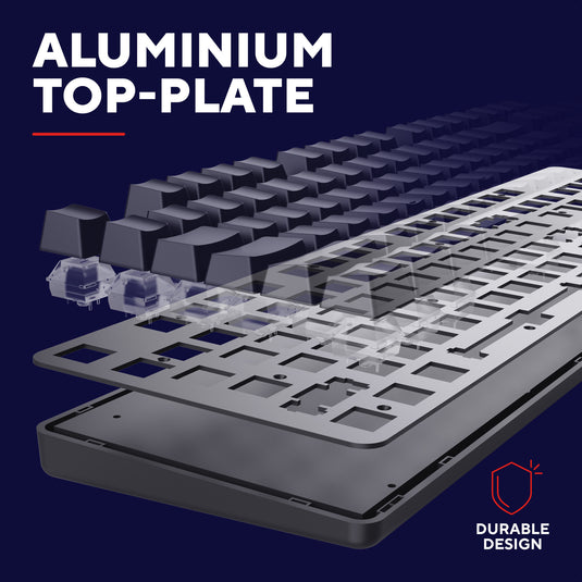 Trust gxt 871 zora mechanisch gaming toetsenbord (zwart, us lay-out (qwerty), huano red, 100%, rgb)