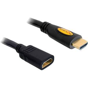 Delock hdmi (male) naar hdmi (female) verlengkabel (zwart, 1 meter)