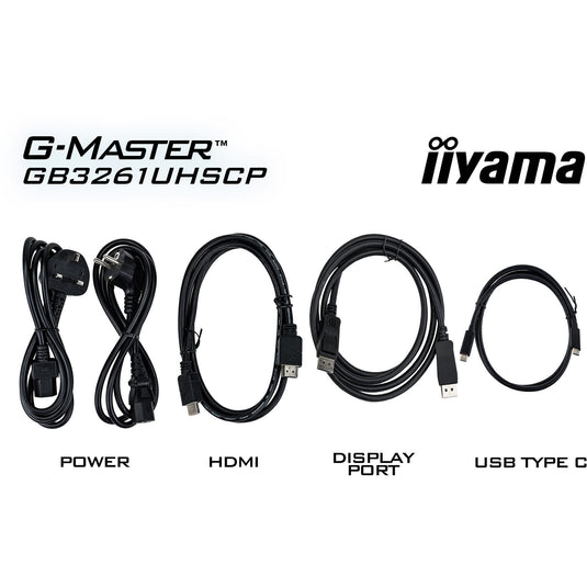 Iiyama g-master red eagle gb3261uhscp-b1 31.5 4k uhd gaming monitor (zwart (mat), 144 hz, hdmi, displayport, usb-c, audio, amd freesync )