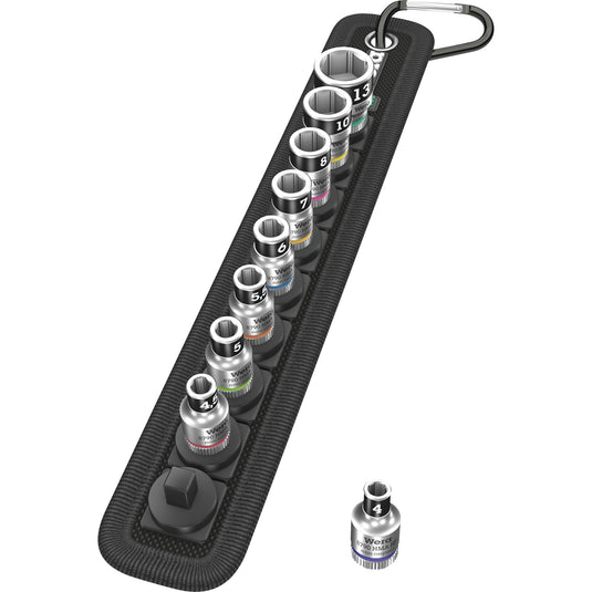 Wera belt a 1 zyklop doppen set dopsleutel (zwart, 10-delig, met vasthoudfunctie, met 1 4 -aandrijving)