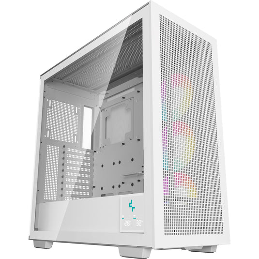 Deepcool morpheus midi tower behuizing (wit | 4x usb-a | 1x usb-c | rgb | tempered glass)