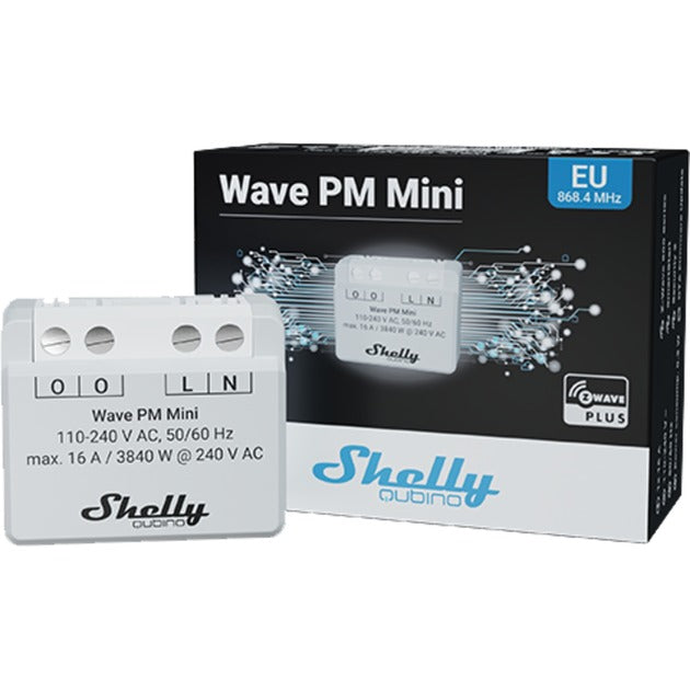 Afbeelding laden in galerijviewer, Shelly qubino wave pm mini relais (lichtgrijs wit, 1-kanaals, z-wave)
