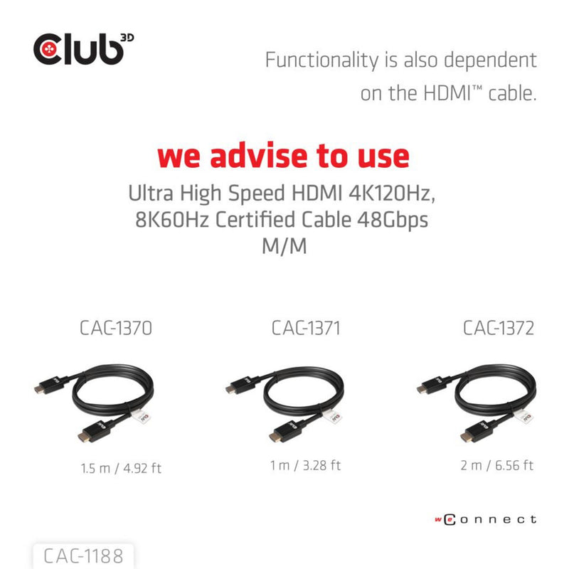 Afbeelding laden in galerijviewer, Club 3d mini displayport 1.4 naar hdmi 8k60hz m f adapter (zwart)
