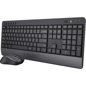 Trust trezo comfort draadloze toetsenbord- en muisset desktopset (zwart, us lay-out (qwerty), 100%)