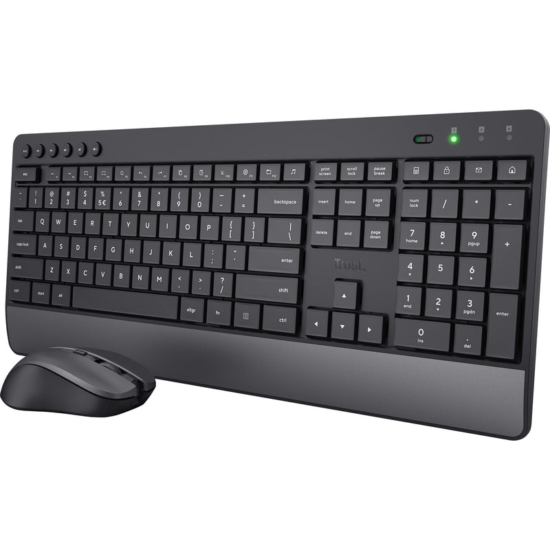 Afbeelding laden in galerijviewer, Trust trezo comfort draadloze toetsenbord- en muisset desktopset (zwart, us lay-out (qwerty), 100%)
