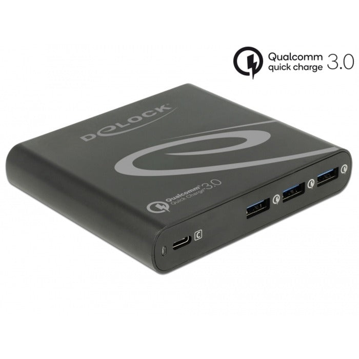 Afbeelding laden in galerijviewer, Delock usb oplader 1x usb type-c + 3x usb type-a (zwart)

