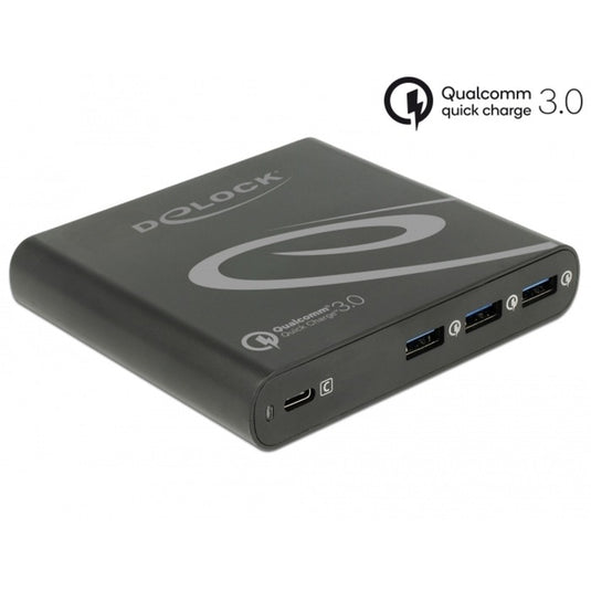 Delock usb oplader 1x usb type-c + 3x usb type-a (zwart)