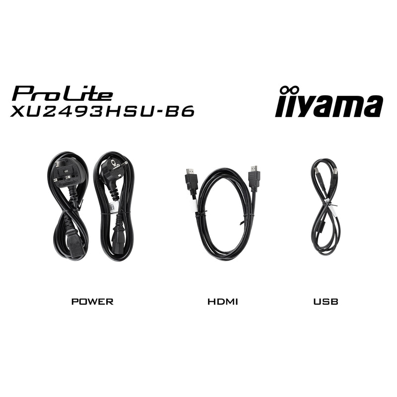 Afbeelding laden in galerijviewer, Iiyama prolite xu2493hsu-b7 24 monitor (zwart (mat), hdmi, displayport, 2x usb-a, usb-b)
