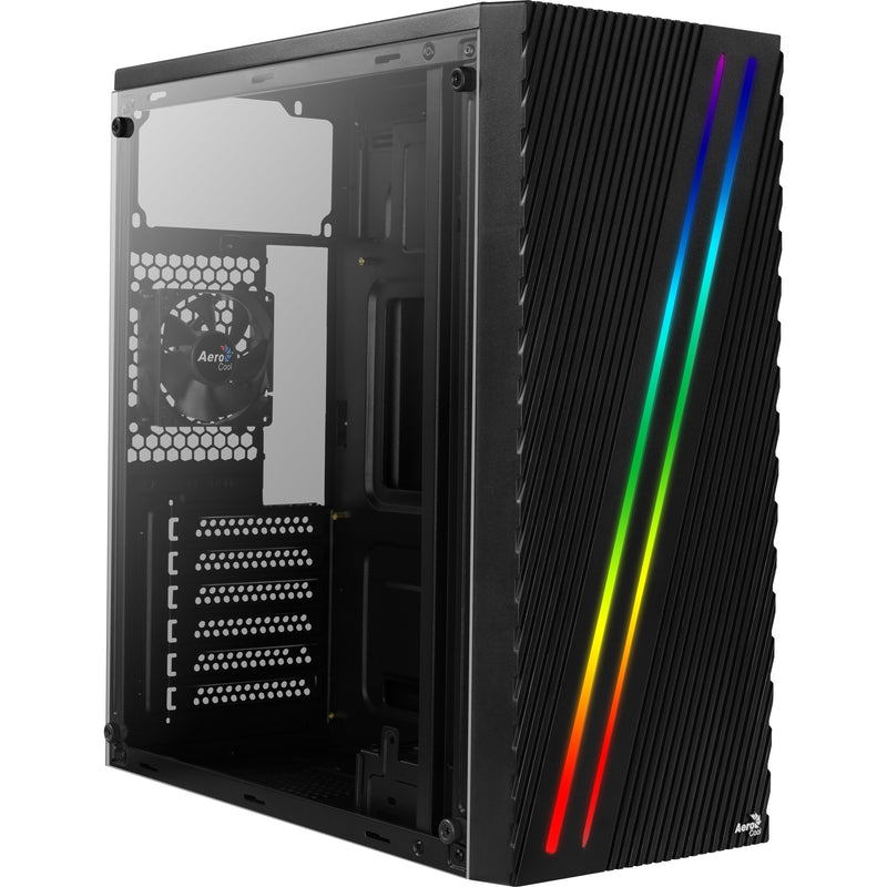Afbeelding laden in galerijviewer, Aerocool streak midi tower behuizing (zwart | 3x usb-a | rgb | window)
