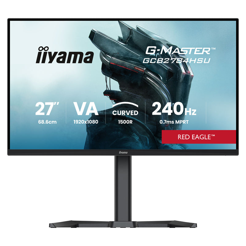 Afbeelding laden in galerijviewer, Iiyama g-master red eagle gcb2784hsu-b1 27 curved gaming monitor (zwart, 2x hdmi, displayport, 2x usb, 240 hz)
