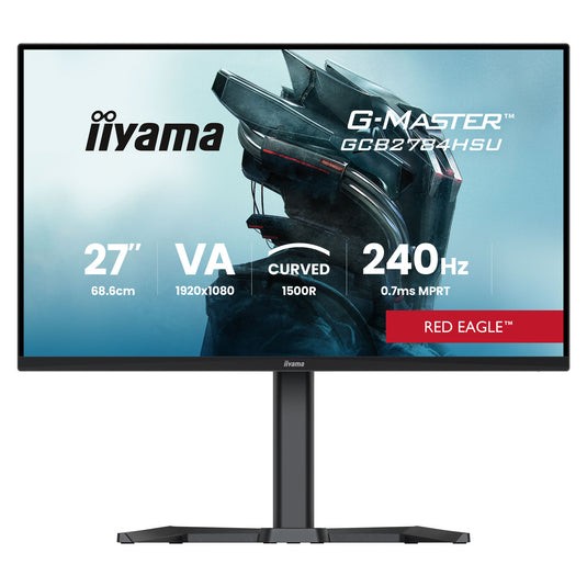 Iiyama g-master red eagle gcb2784hsu-b1 27 curved gaming monitor (zwart, 2x hdmi, displayport, 2x usb, 240 hz)