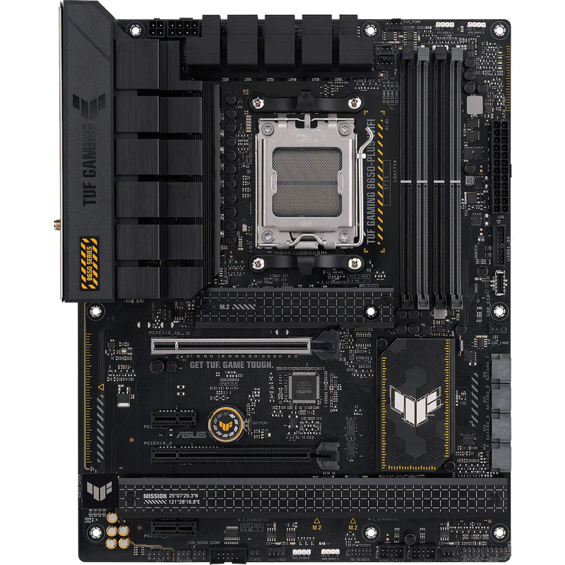 Afbeelding laden in galerijviewer, Asus tuf gaming b650-plus wifi socket am5 moederbord (zwart lichtoranje, raid, 2.5gb-lan, wi-fi 6, bt 5.2, sound, atx)
