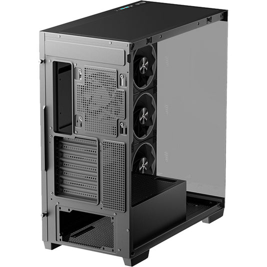 Deepcool cg580 4f v2 midi tower behuizing (zwart | 2x usb-a | 1x usb-c | rgb | tempered glass)
