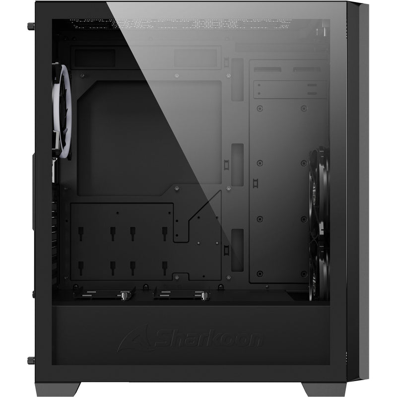 Afbeelding laden in galerijviewer, Sharkoon vs9 rgb black midi tower behuizing (zwart | 2x usb-a | 1x usb-c | rgb | tempered glass)

