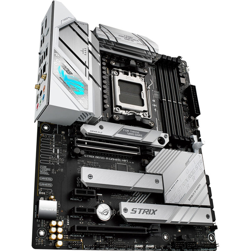 Afbeelding laden in galerijviewer, Asus rog strix b650-a gaming wifi socket am5 moederbord (zilver, raid, 2.5 gb-lan, wi-fi 6e, bt, sound, atx)
