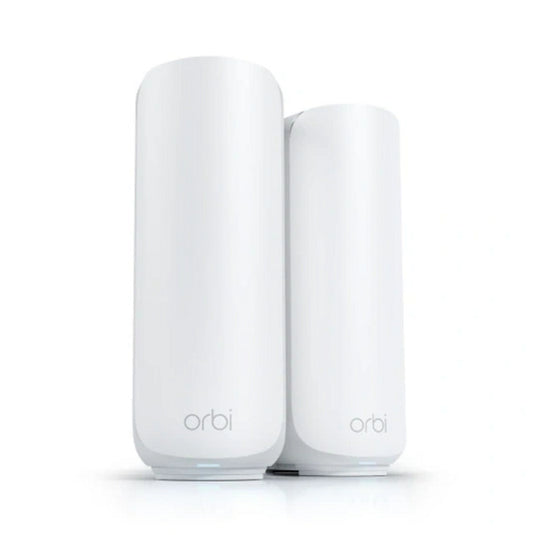 Netgear orbi 370 wifi mesh systeem, dual-band wifi 7-mesh systeem, 2 stuks mesh router (wit, 1x orbi wifi 7-router (rbe371), 1x orbi wifi 7-satelliet (rbe370))
