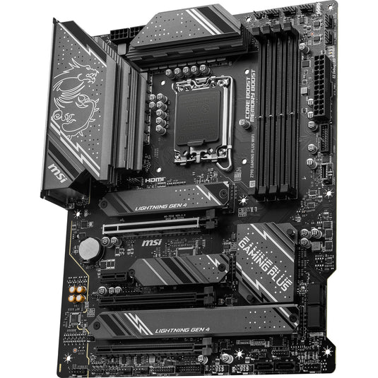 Msi z790 gaming plus wifi socket 1700 moederbord (grijs zwart, raid, 2.5 gb-lan, wi-fi 6e, bt, sound, atx)
