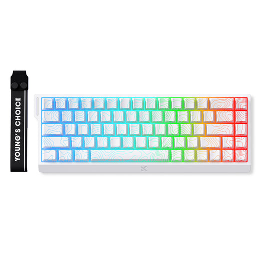 Mchose ace 68 hall effect magnetic switch gaming keyboard (wit, us lay-out (qwerty), ice rhino magnetic, 65%, rgb, hot swap, usb-c, hall effect sensor)