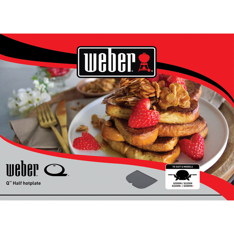 Afbeelding laden in galerijviewer, Weber halve planca voor q 2100n, q 2200n en q 2800n+ grillplaat (zwart)
